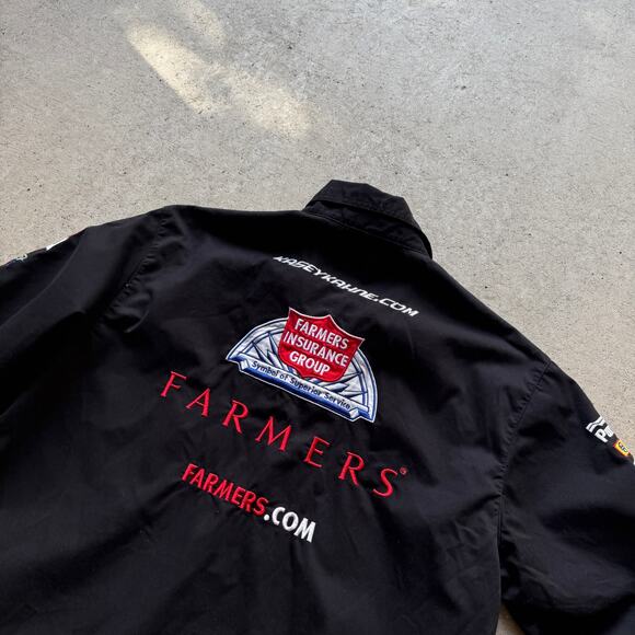 Men's Chase Authentics Kasey Kahne NASCAR Black Pit Crew Team Snap Shirt Sz XL - Picture 2 of 7